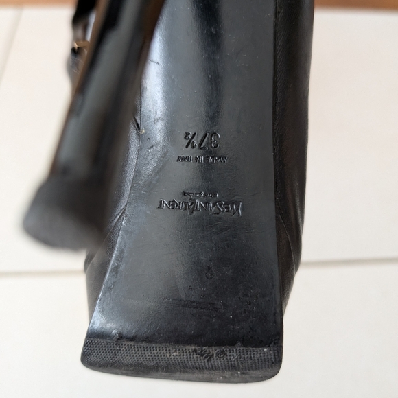 YSL Black High Heel Platform Booty Size 7.5 - Picture 5 of 5